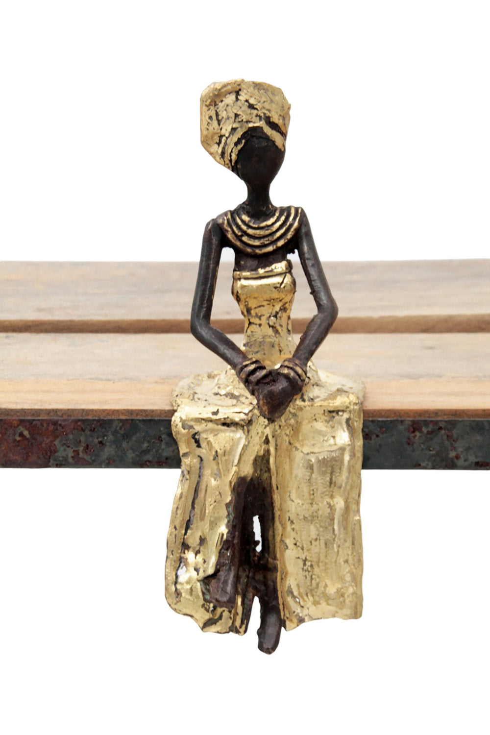 Bronze assis 15 cm doré n°4 