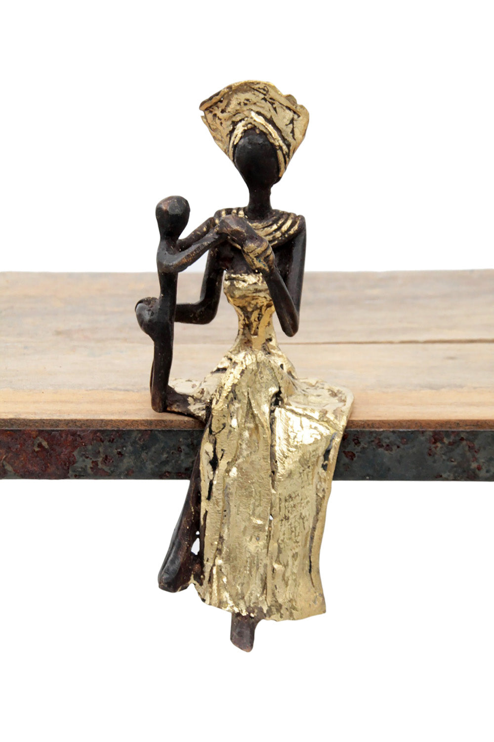 Bronze assis 15 cm doré n°6 