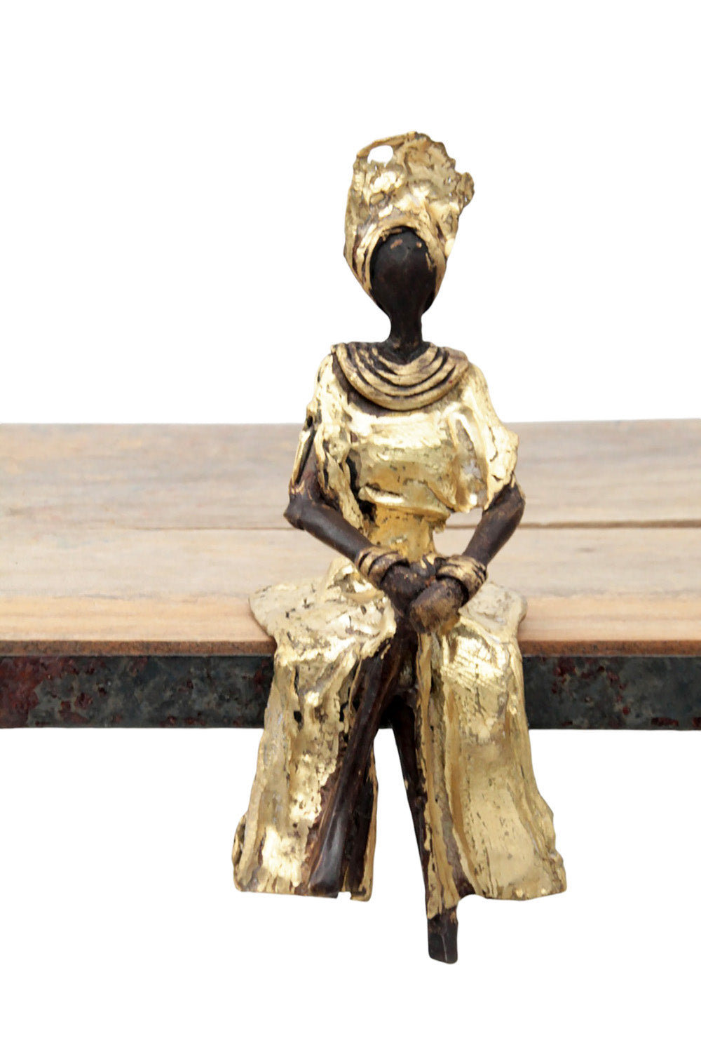 Bronze assis 15 cm doré n°10 