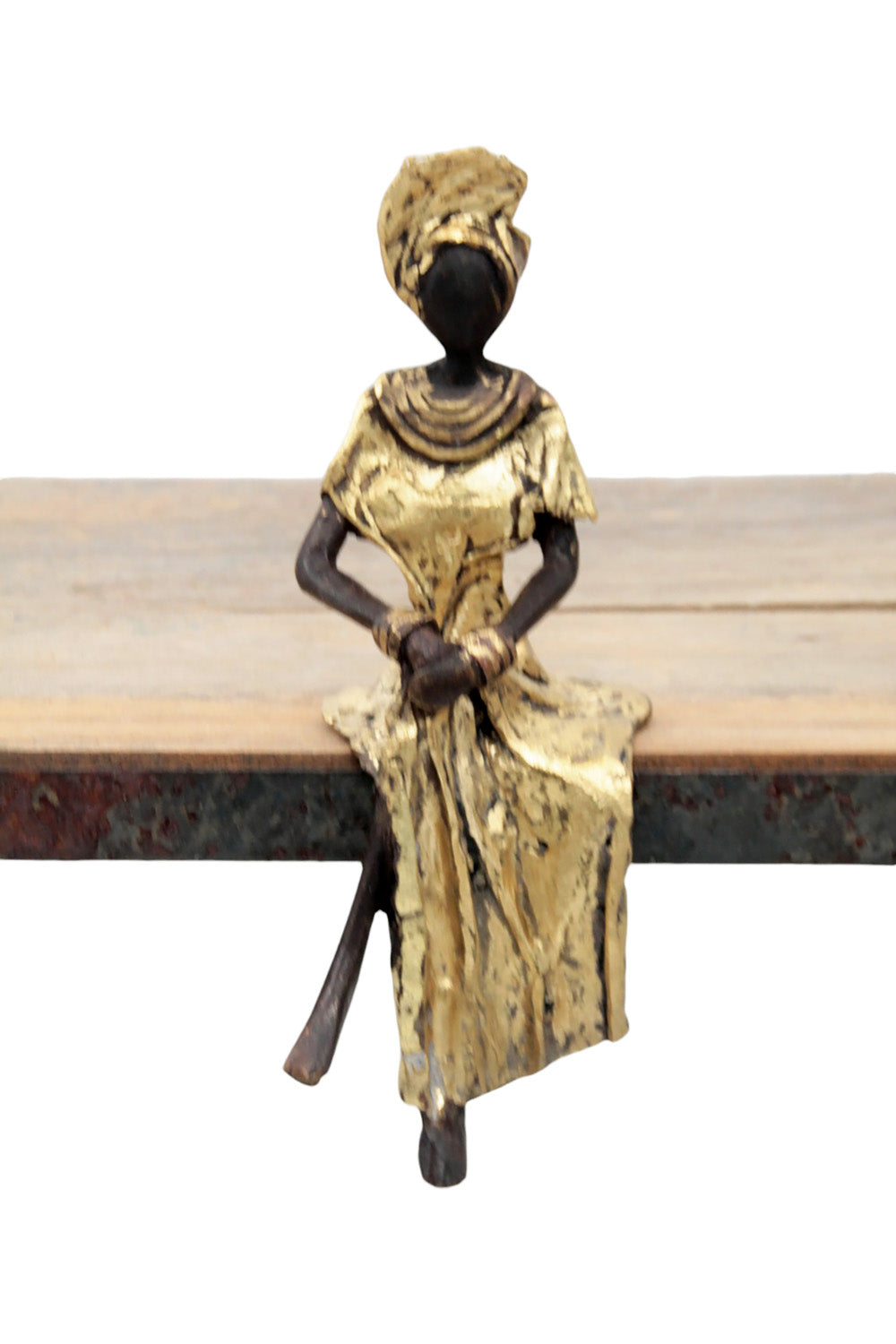 Bronze assis 15 cm doré n°13 