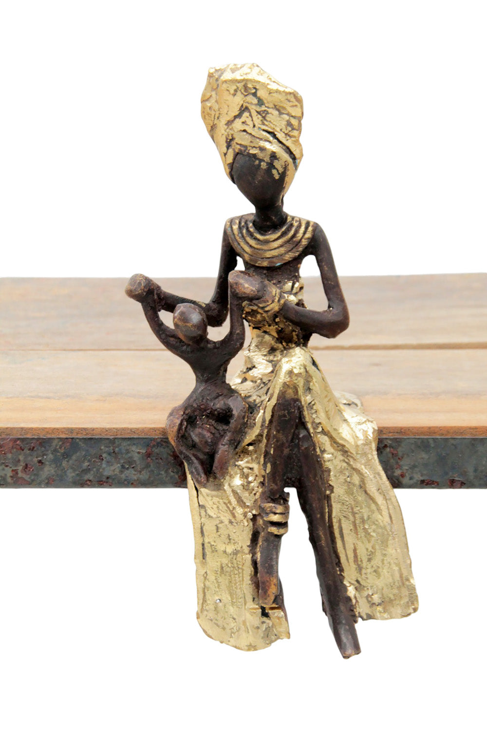 Bronze assis 15 cm doré n°16 