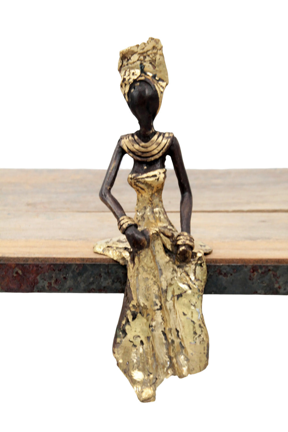 Bronze assis 15 cm doré n°17 