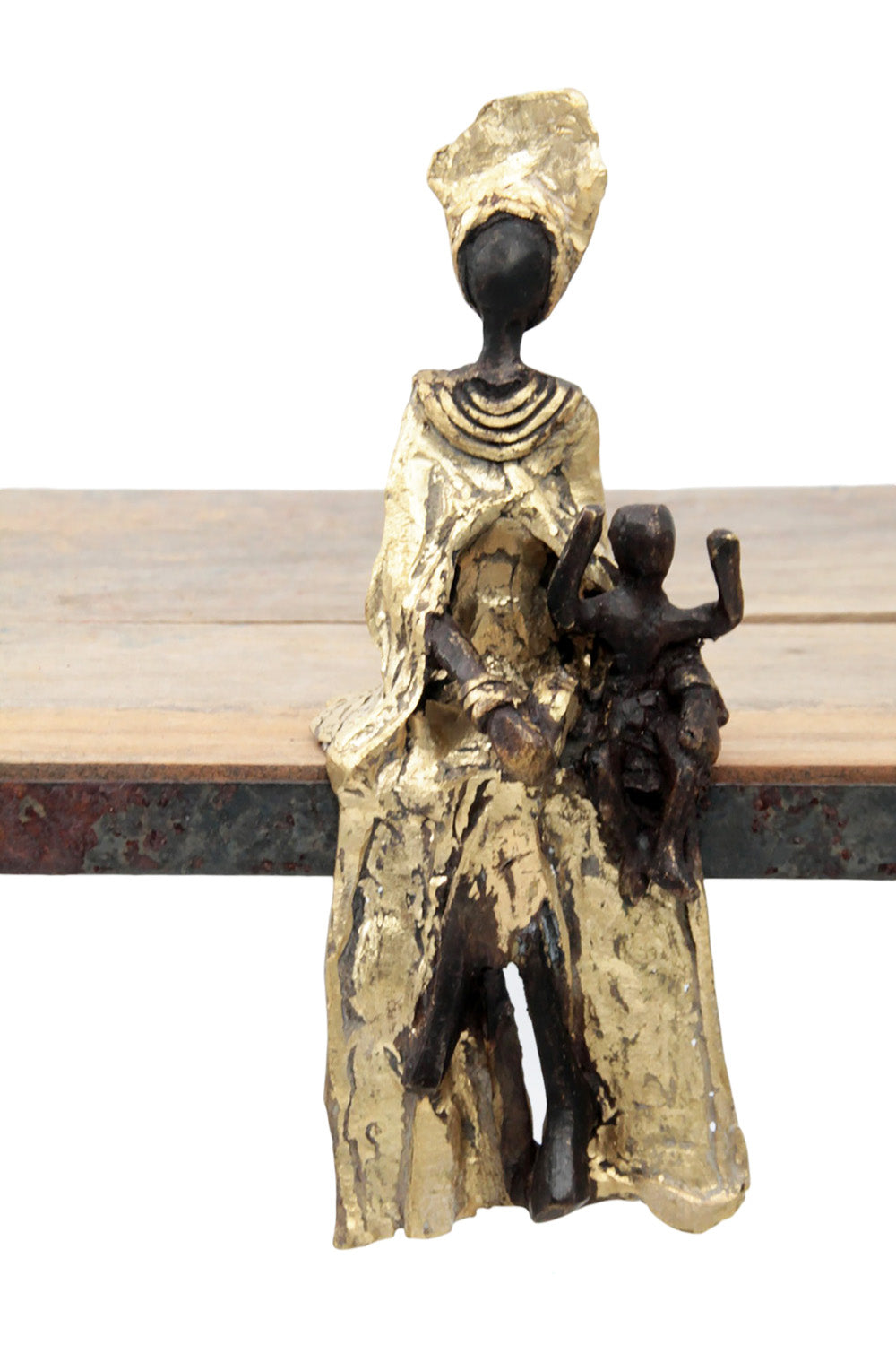 Bronze assis 15 cm doré n°18 