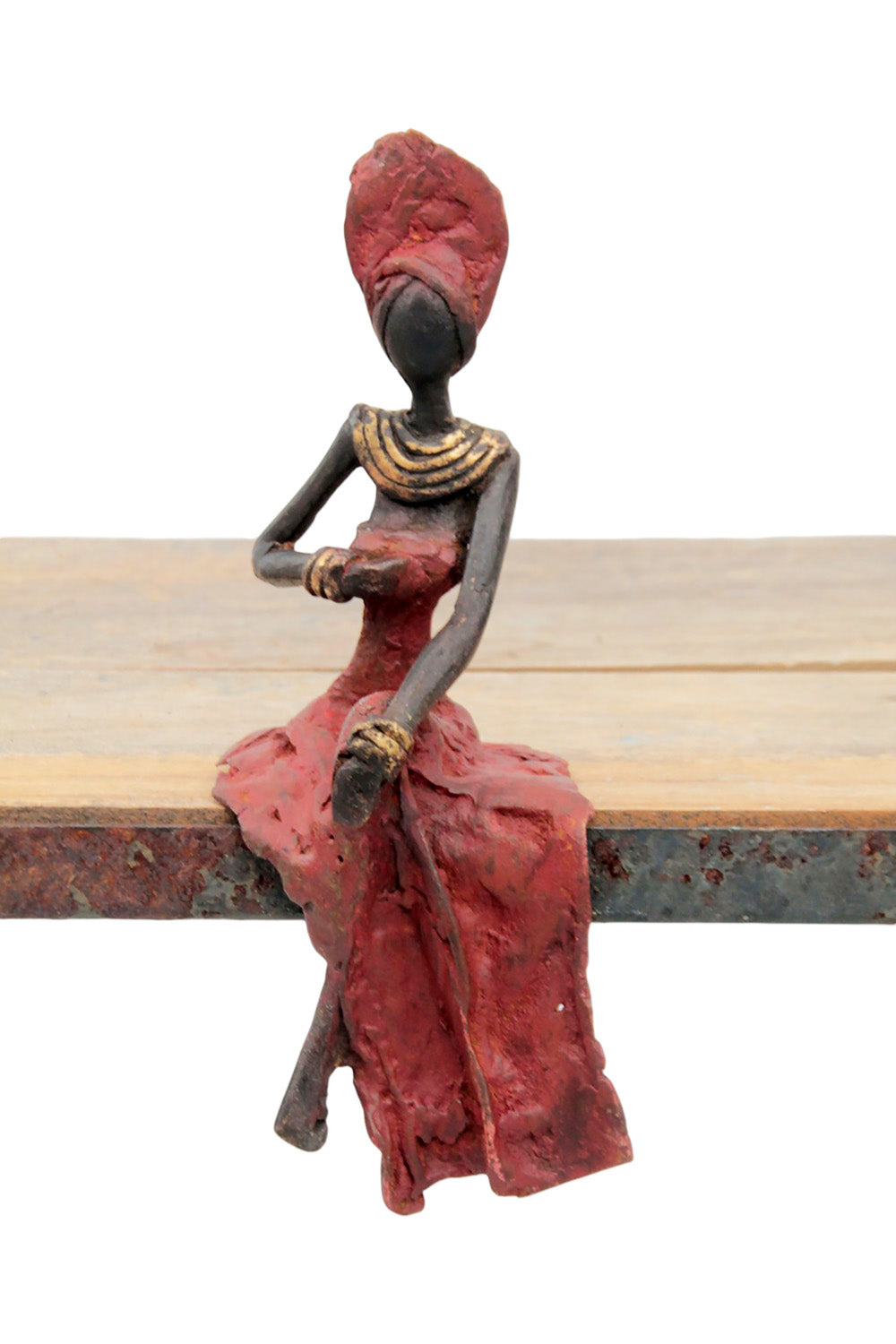 Bronze assis 15 cm rouge n°4 