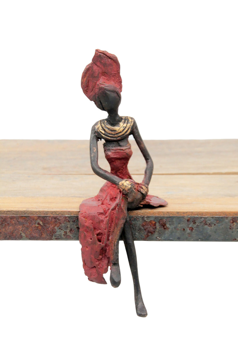 Bronze assis 15 cm rouge n°6 