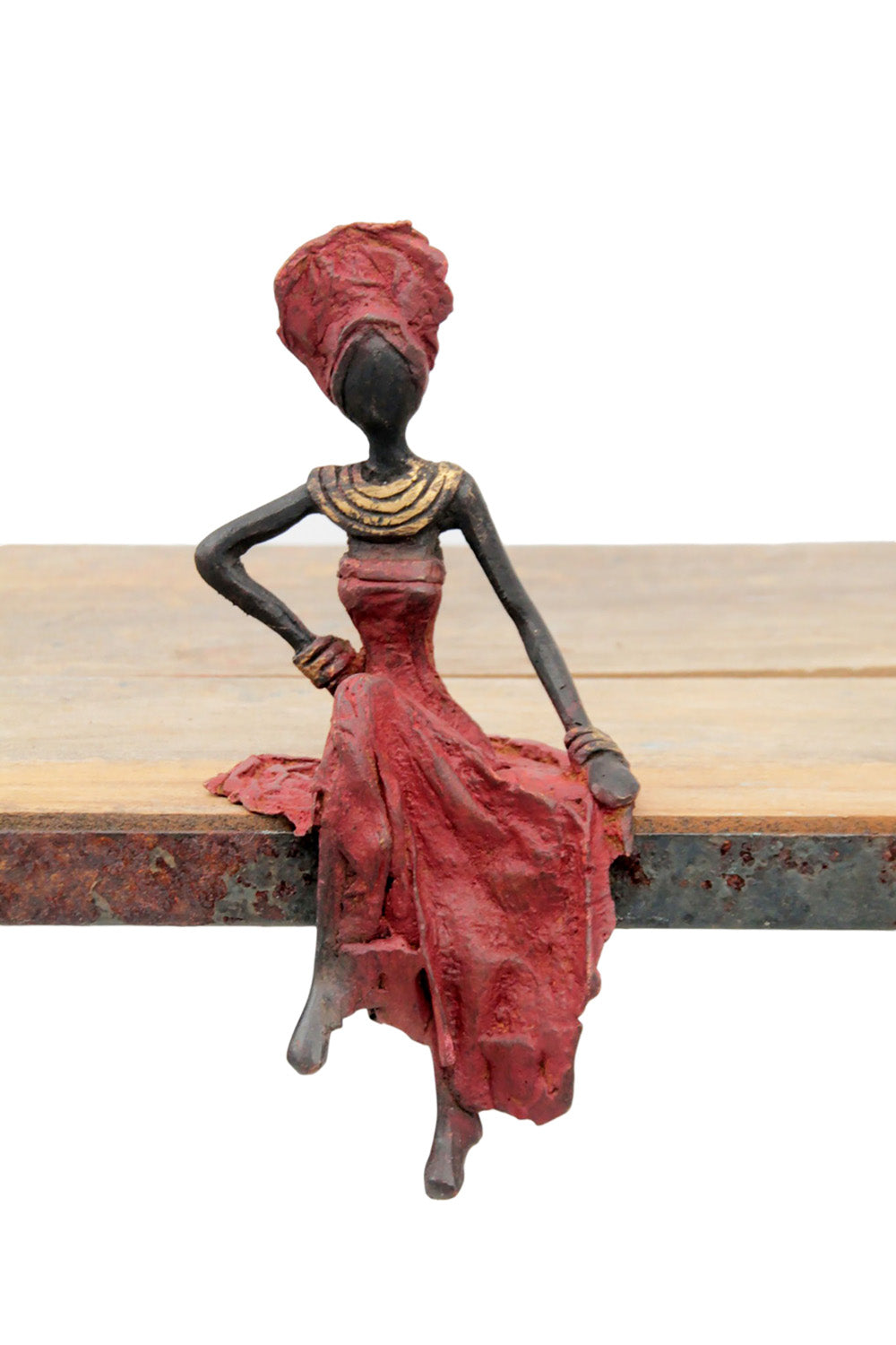 Bronze assis 15 cm rouge n°8 