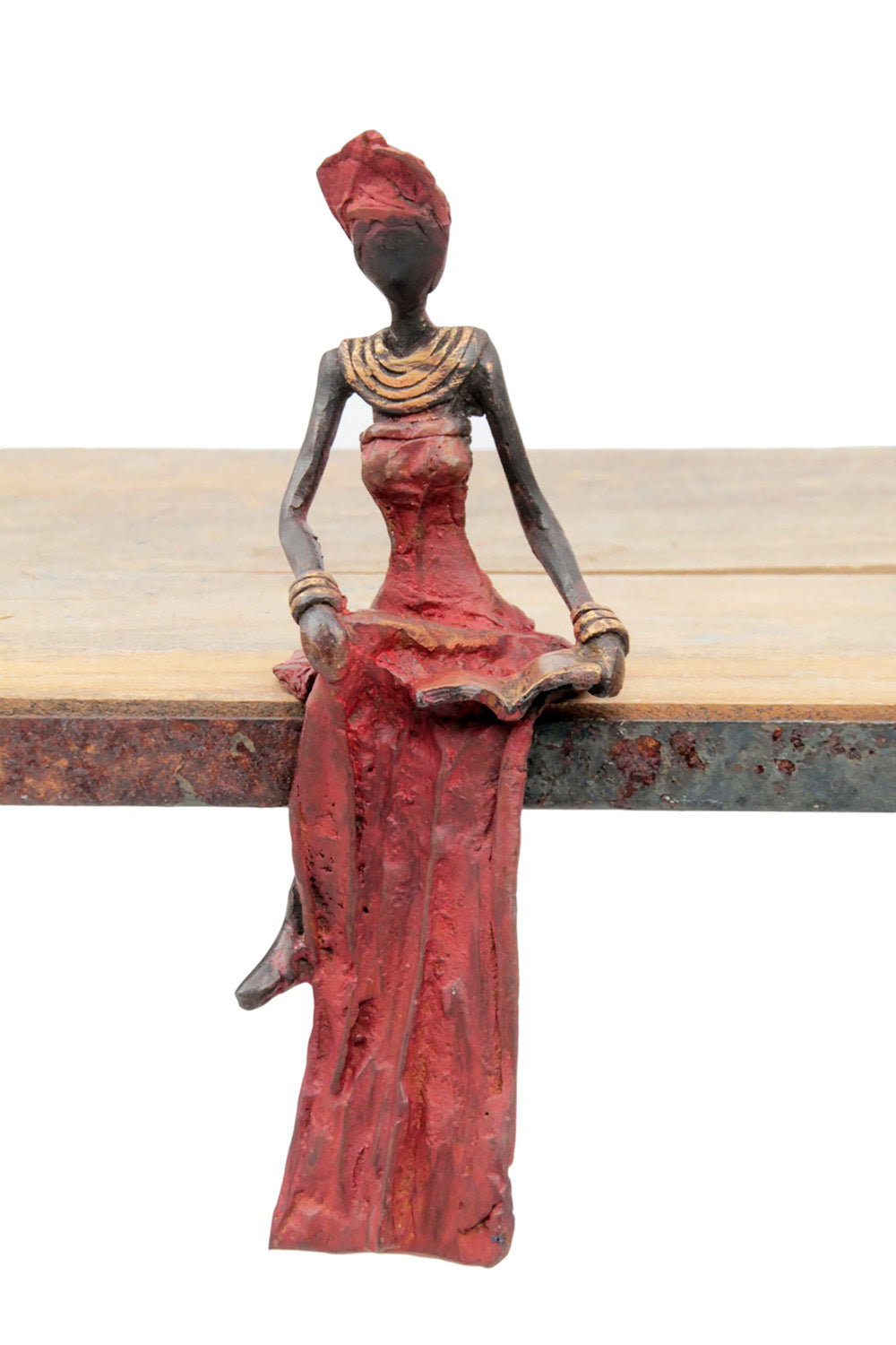 Bronze assis 15 cm rouge n°9 