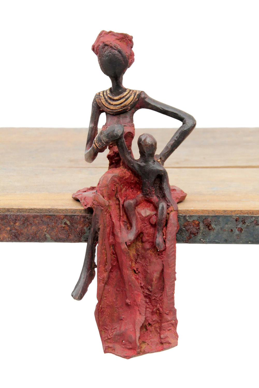 Bronze assis 15 cm rouge n°10 