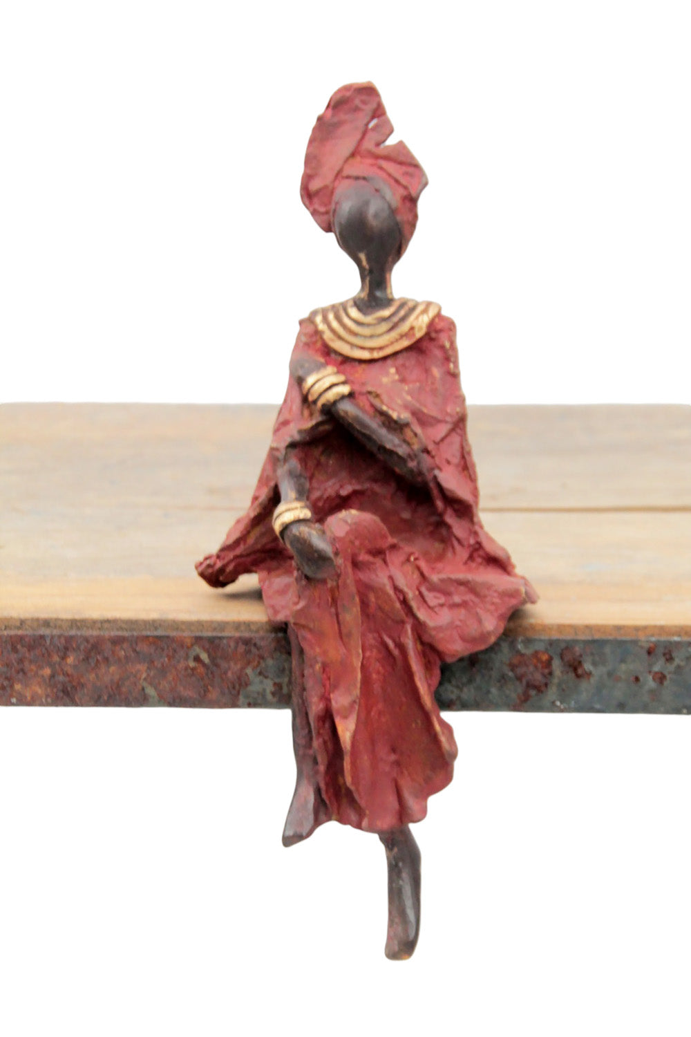 Bronze assis 15 cm rouge n°12 