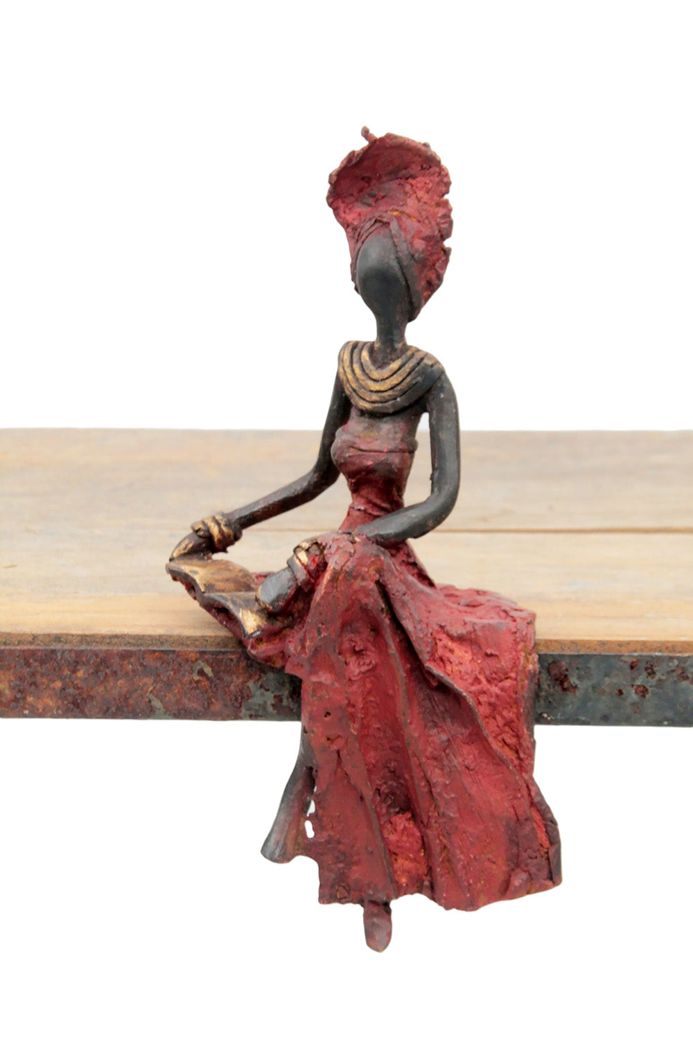 Bronze assis 15 cm rouge n°13 