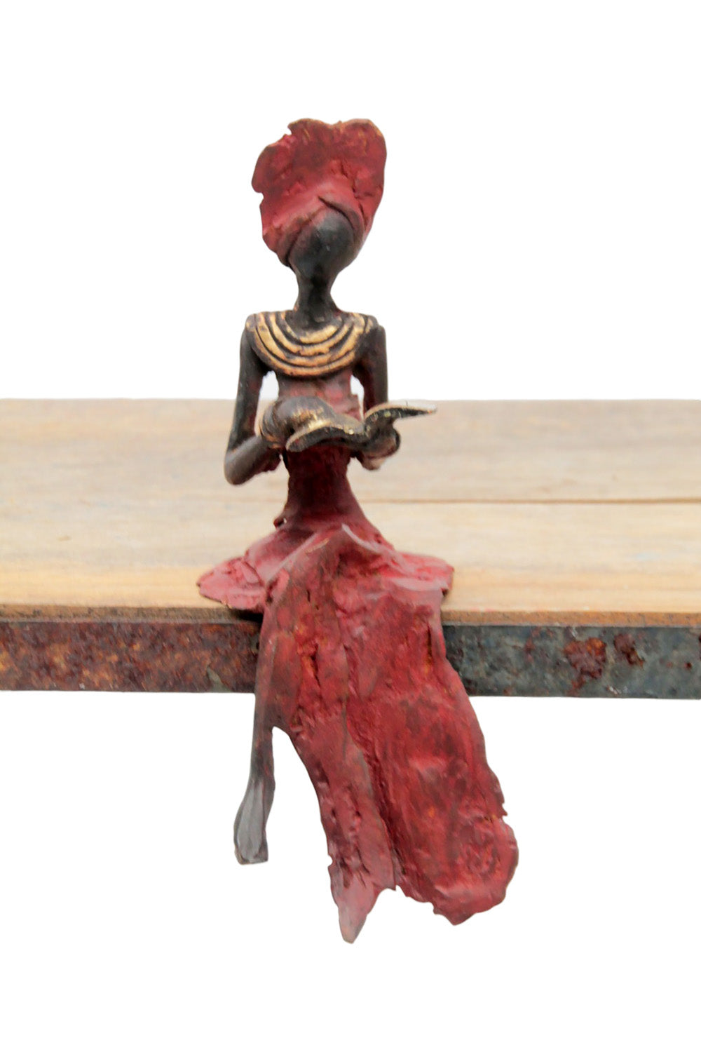 Bronze assis 15 cm rouge n°15 