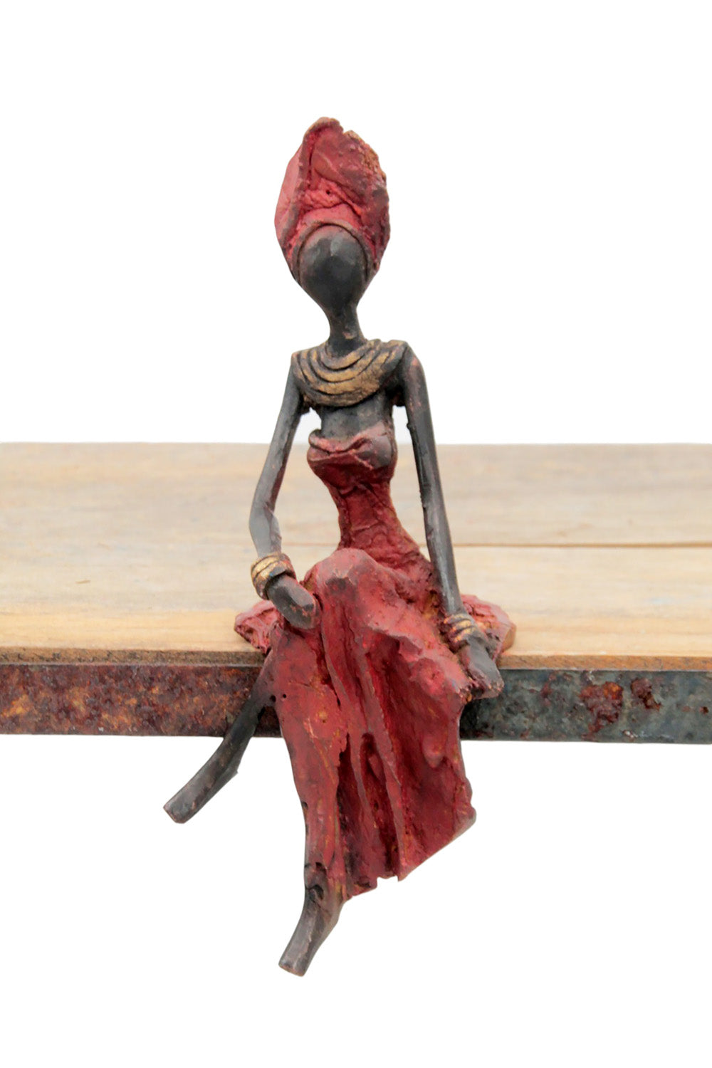 Bronze assis 15 cm rouge n°18 