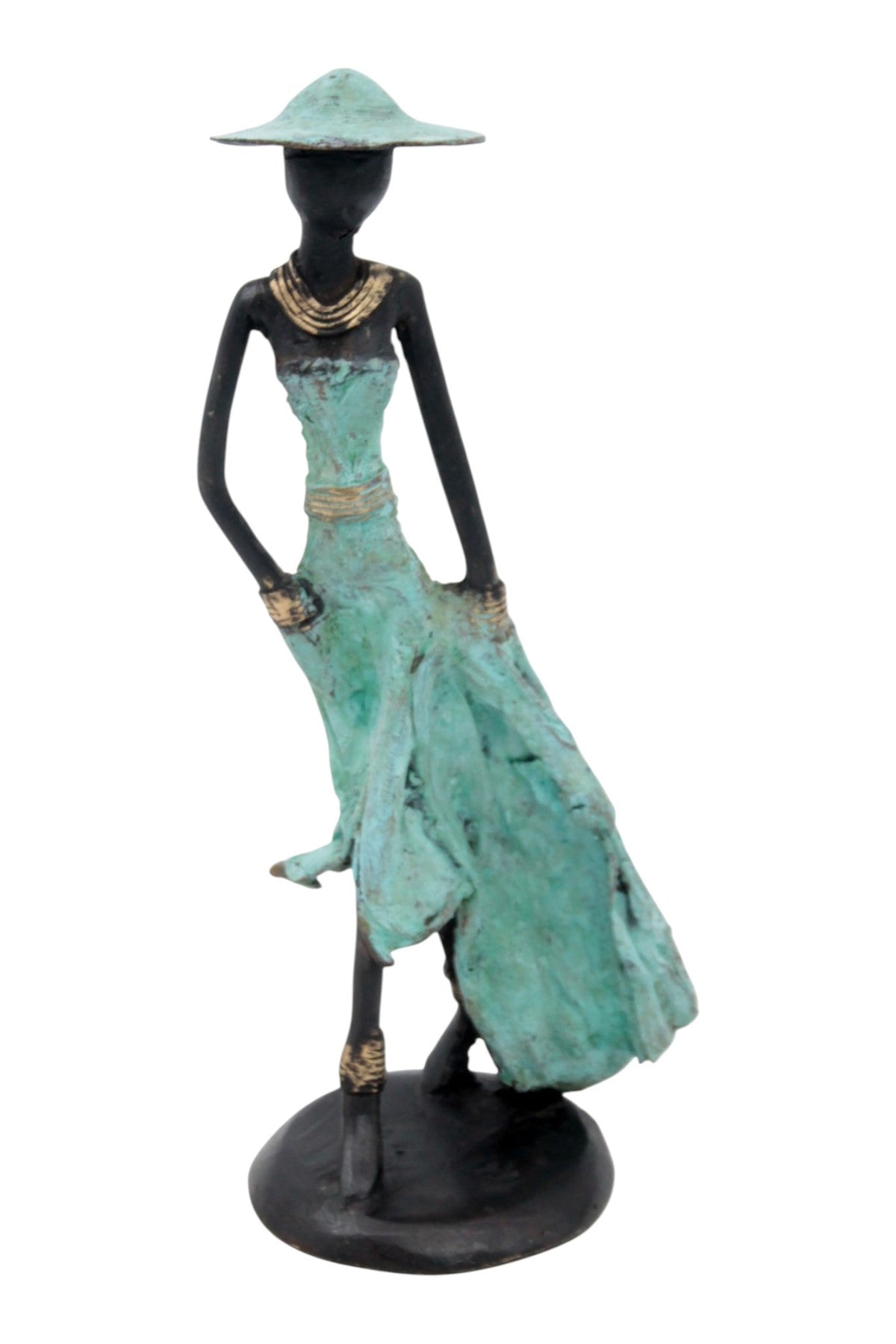Bronze 25 cm turquoise n°1 