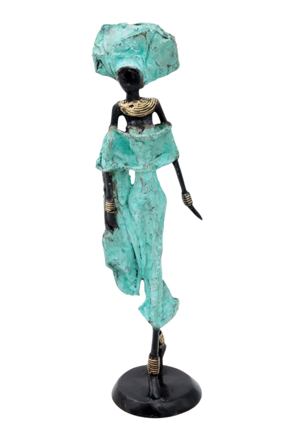Bronze 35 cm turquoise n°2 