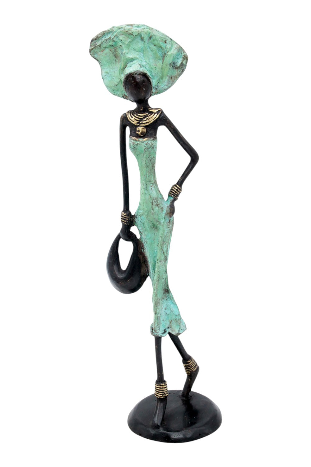 Bronze 35 cm turquoise n°5 