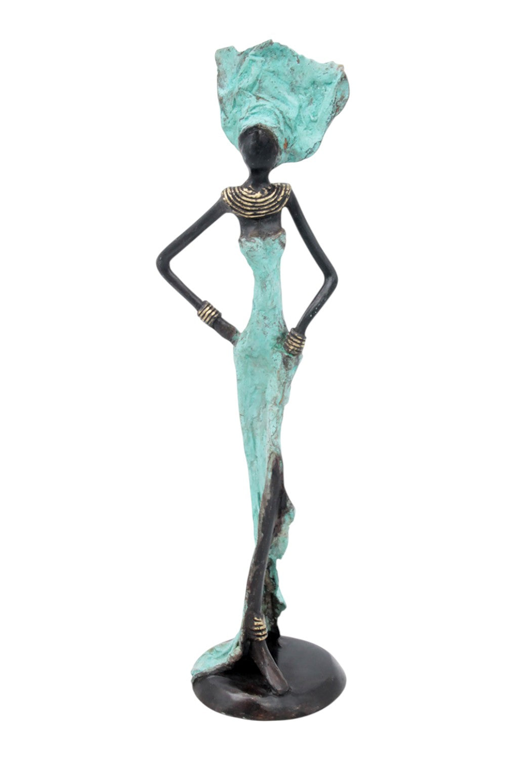 Bronze 35 cm turquoise n°6 