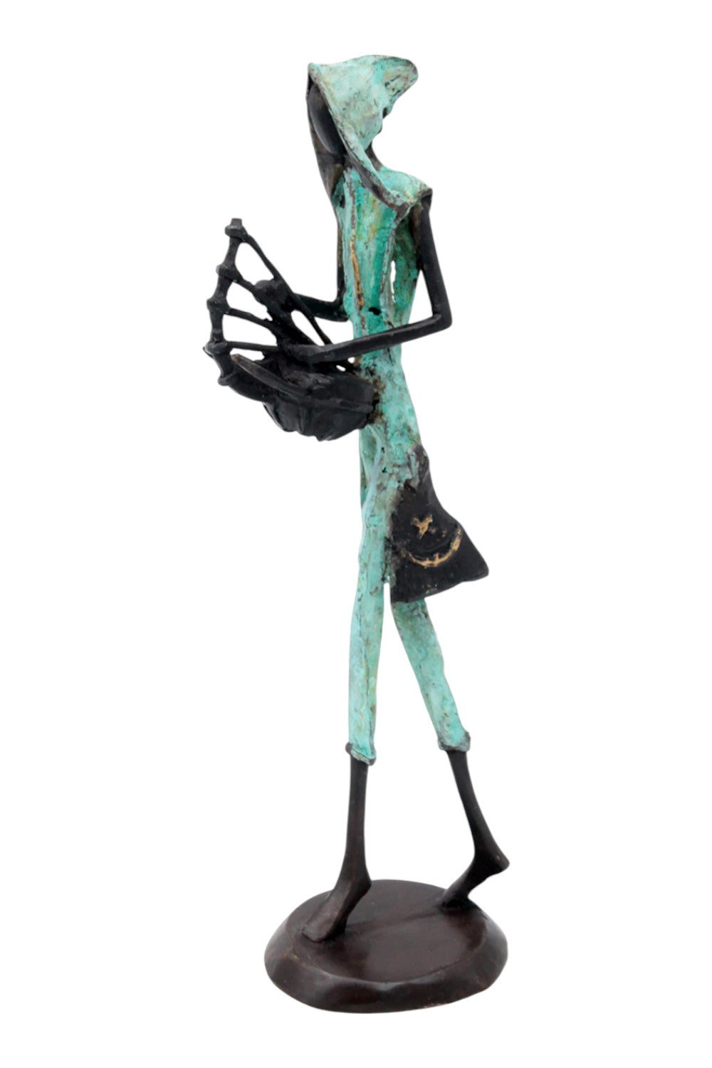 Bronze 35 cm turquoise n°8 
