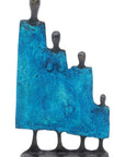 Famille 4 personnages bleu n°2 