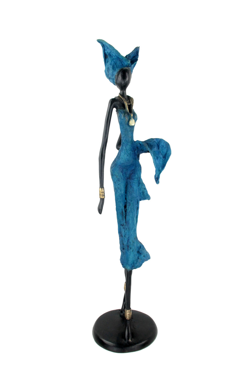Bronze Issouf 70 cm bleu n°1 