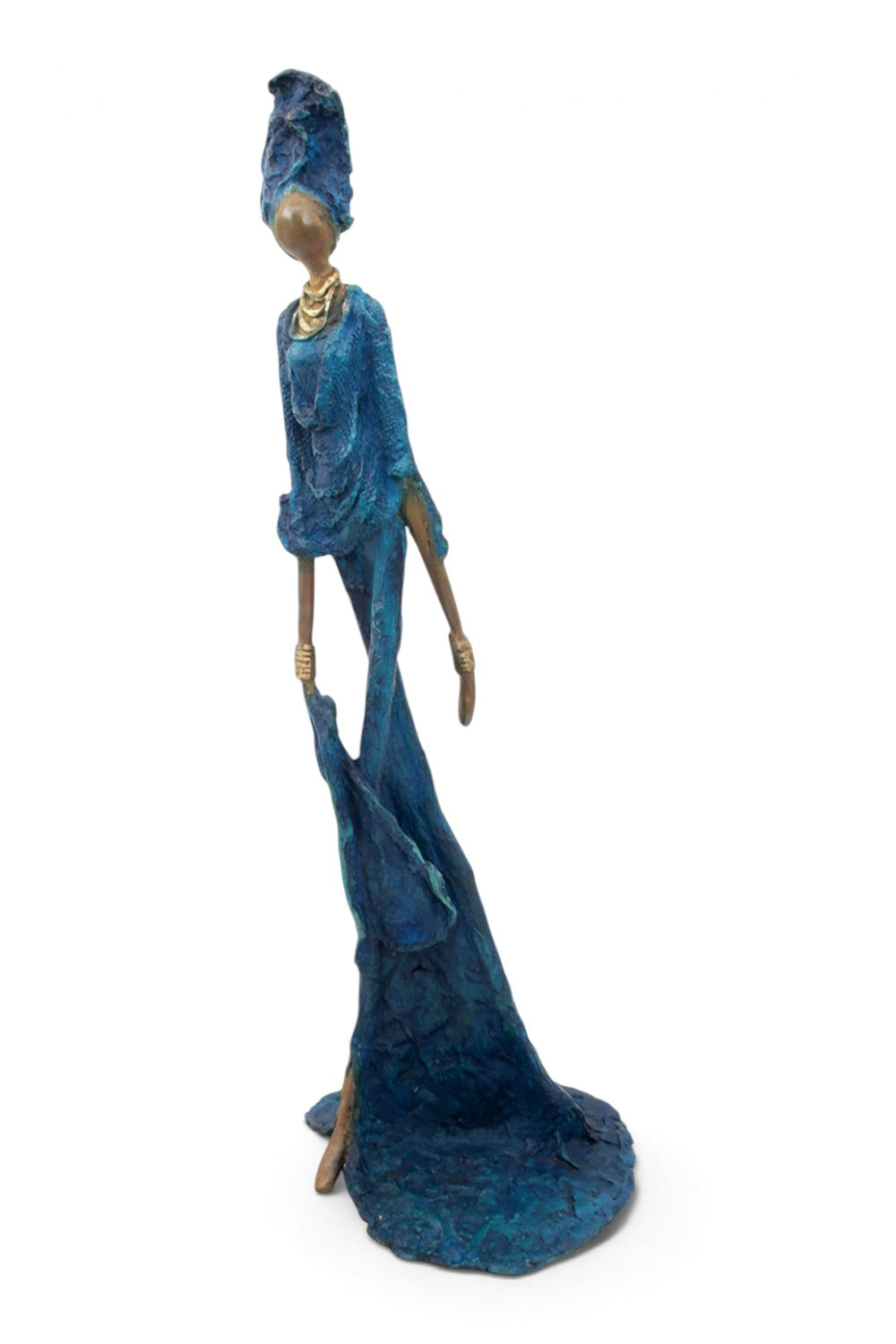 Bronze sans socle 55 cm bleu n°2 