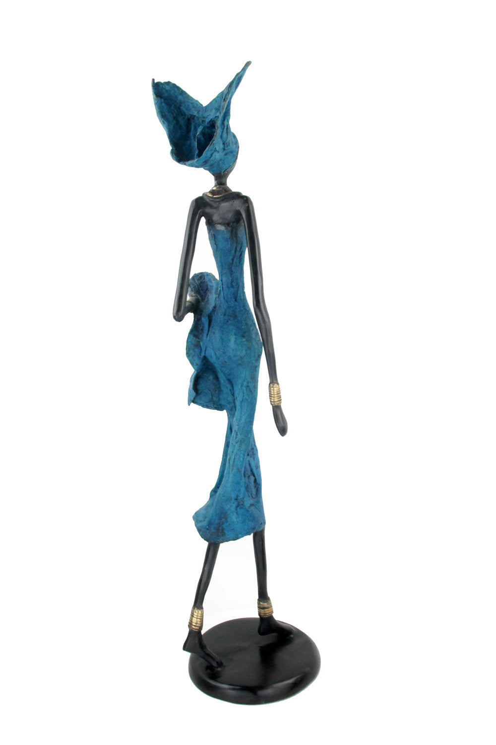 Bronze Issouf 70 cm bleu n°1 