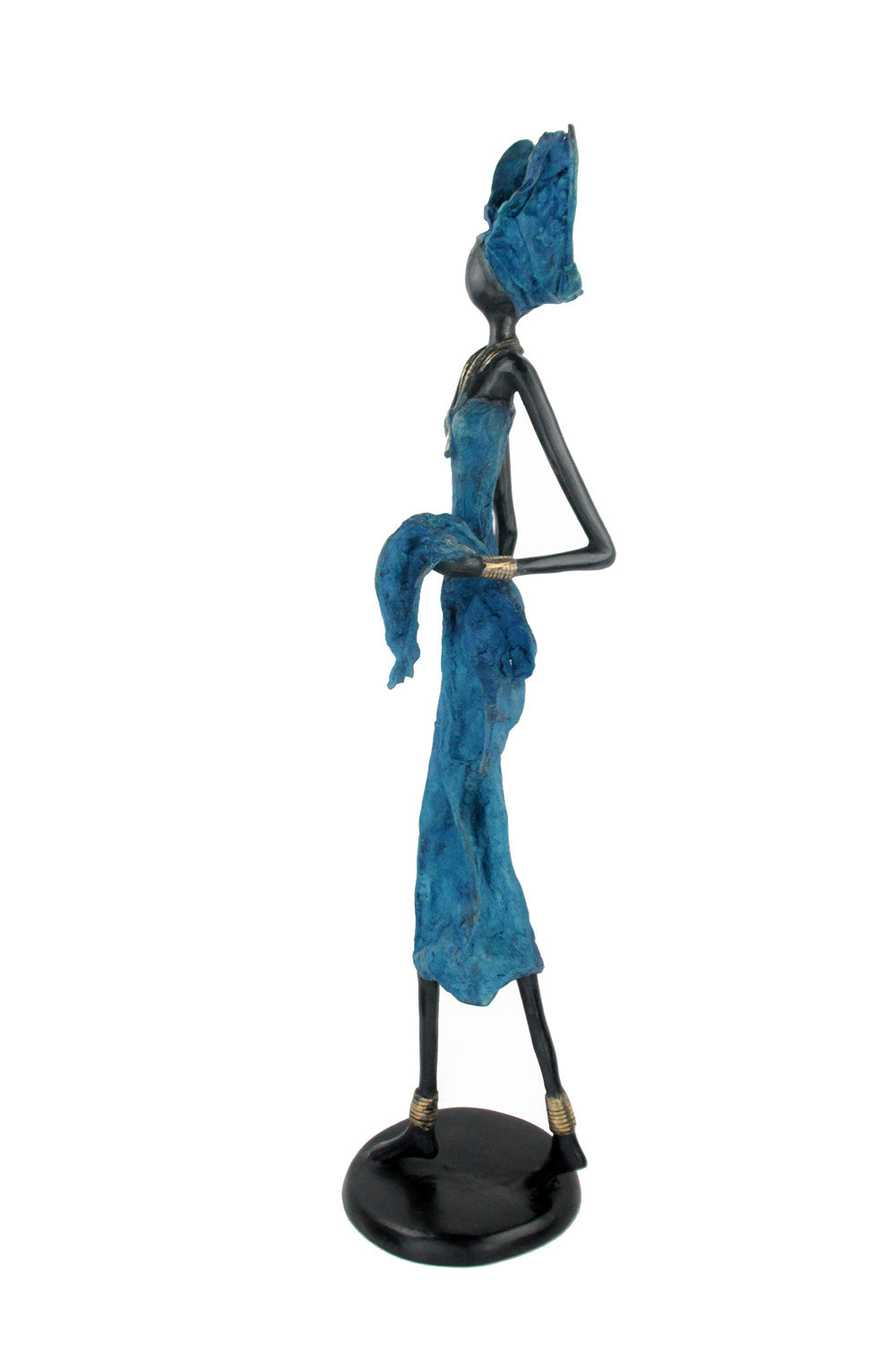 Bronze Issouf 70 cm bleu n°1 
