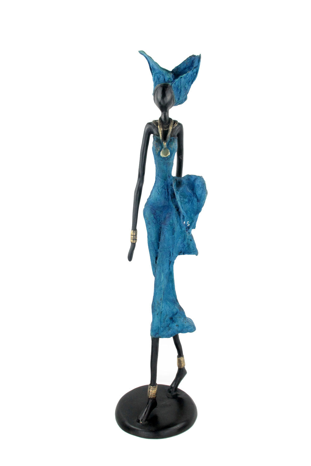 Bronze Issouf 70 cm bleu n°1 