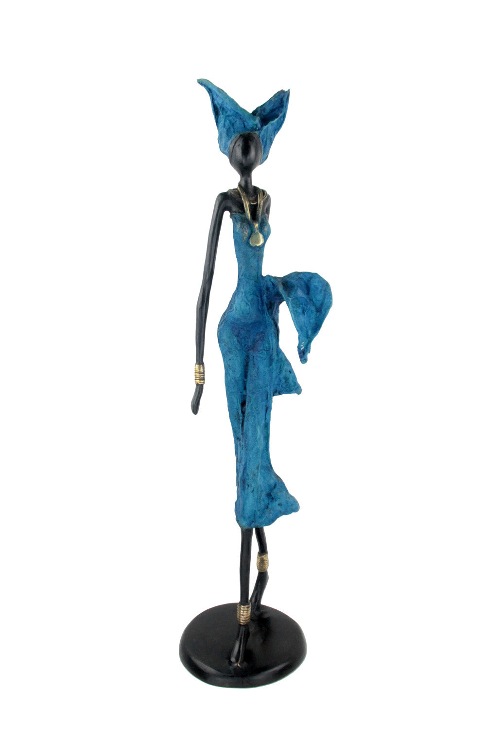 Bronze Issouf 70 cm bleu n°1 