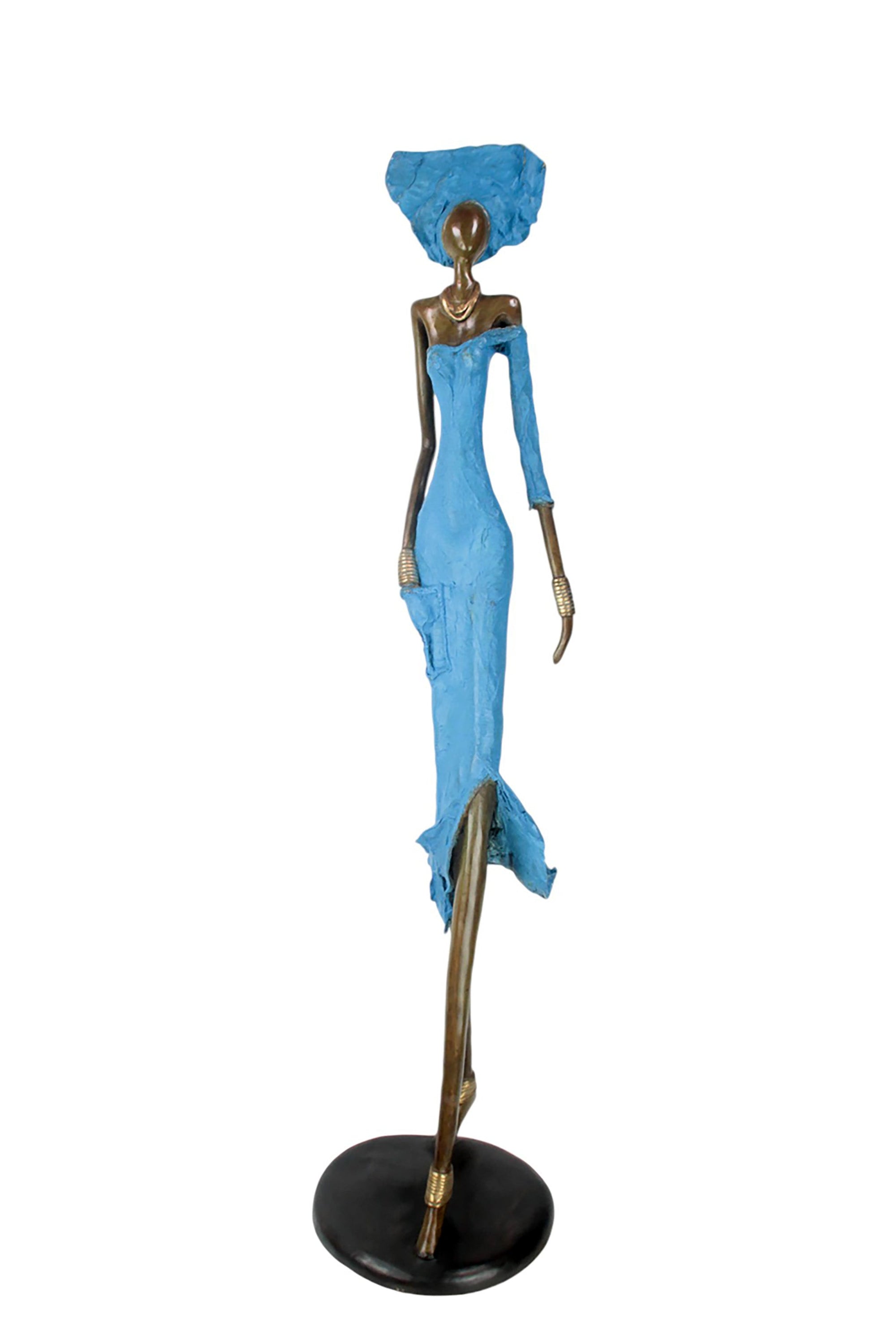 Bronze Issouf 120 cm bleu n°2 Bronzes d'Afrique