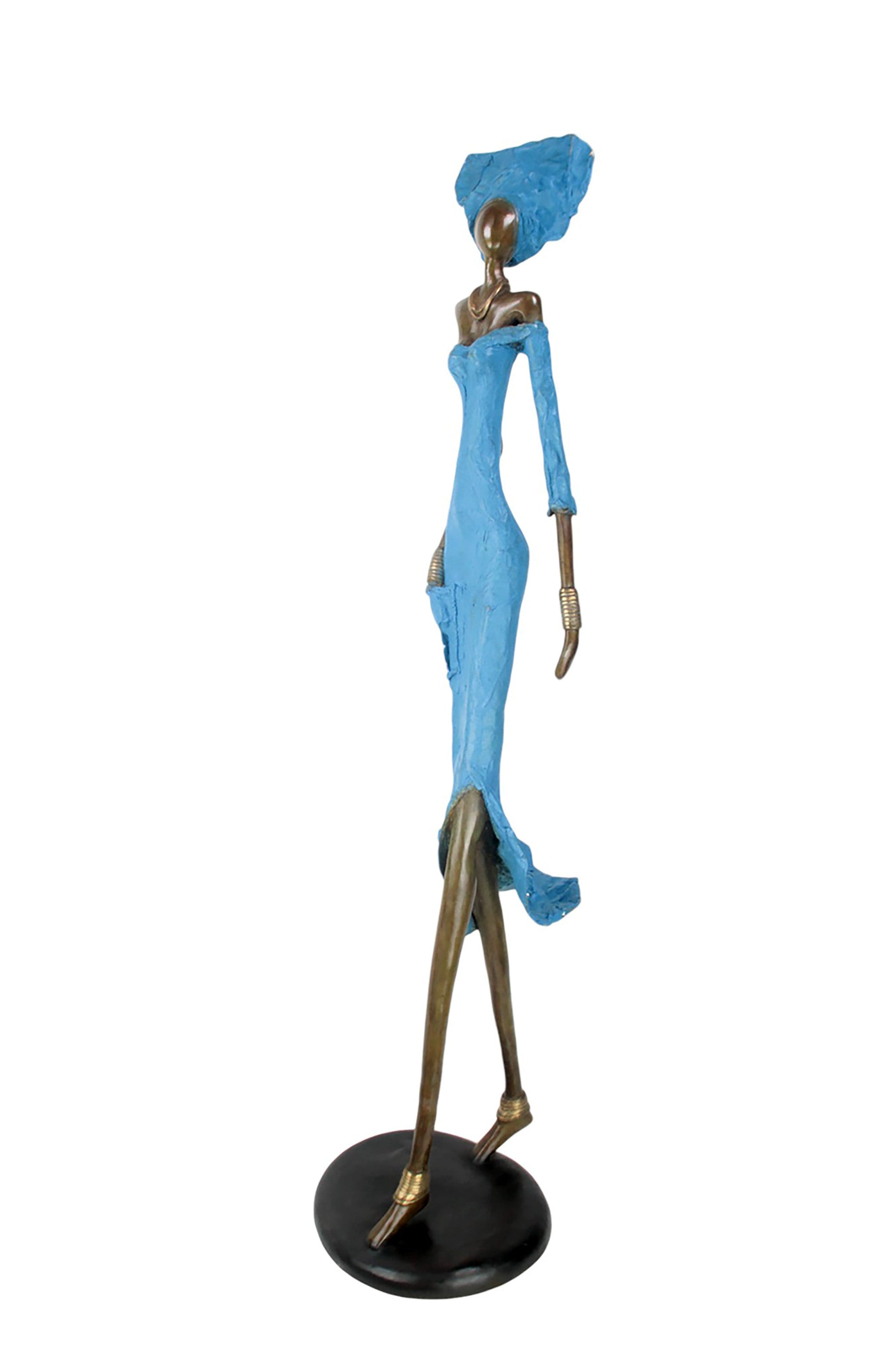 Bronze Issouf 120 cm bleu n°2 Bronzes d'Afrique