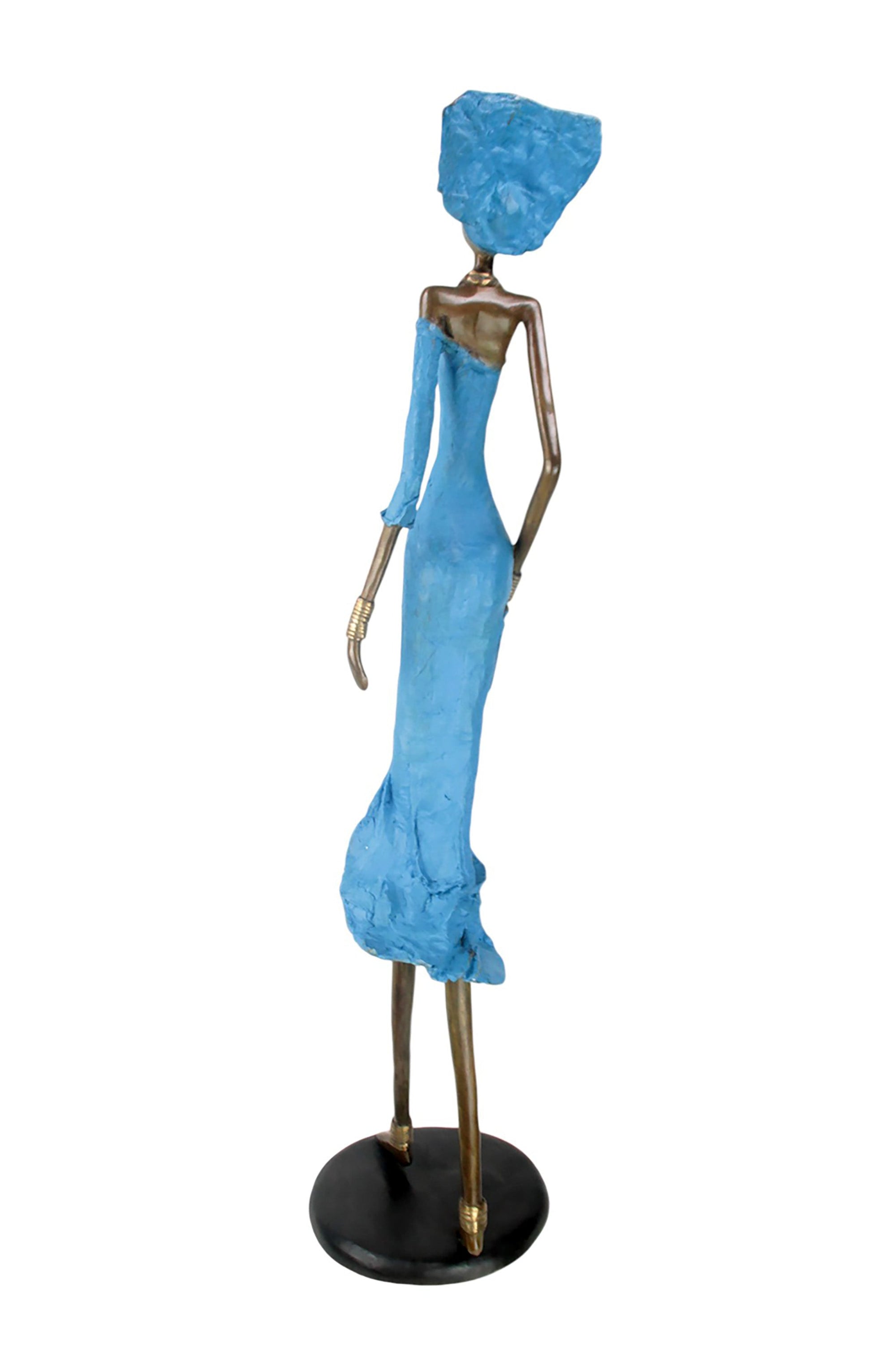 Bronze Issouf 120 cm bleu n°2 Bronzes d'Afrique