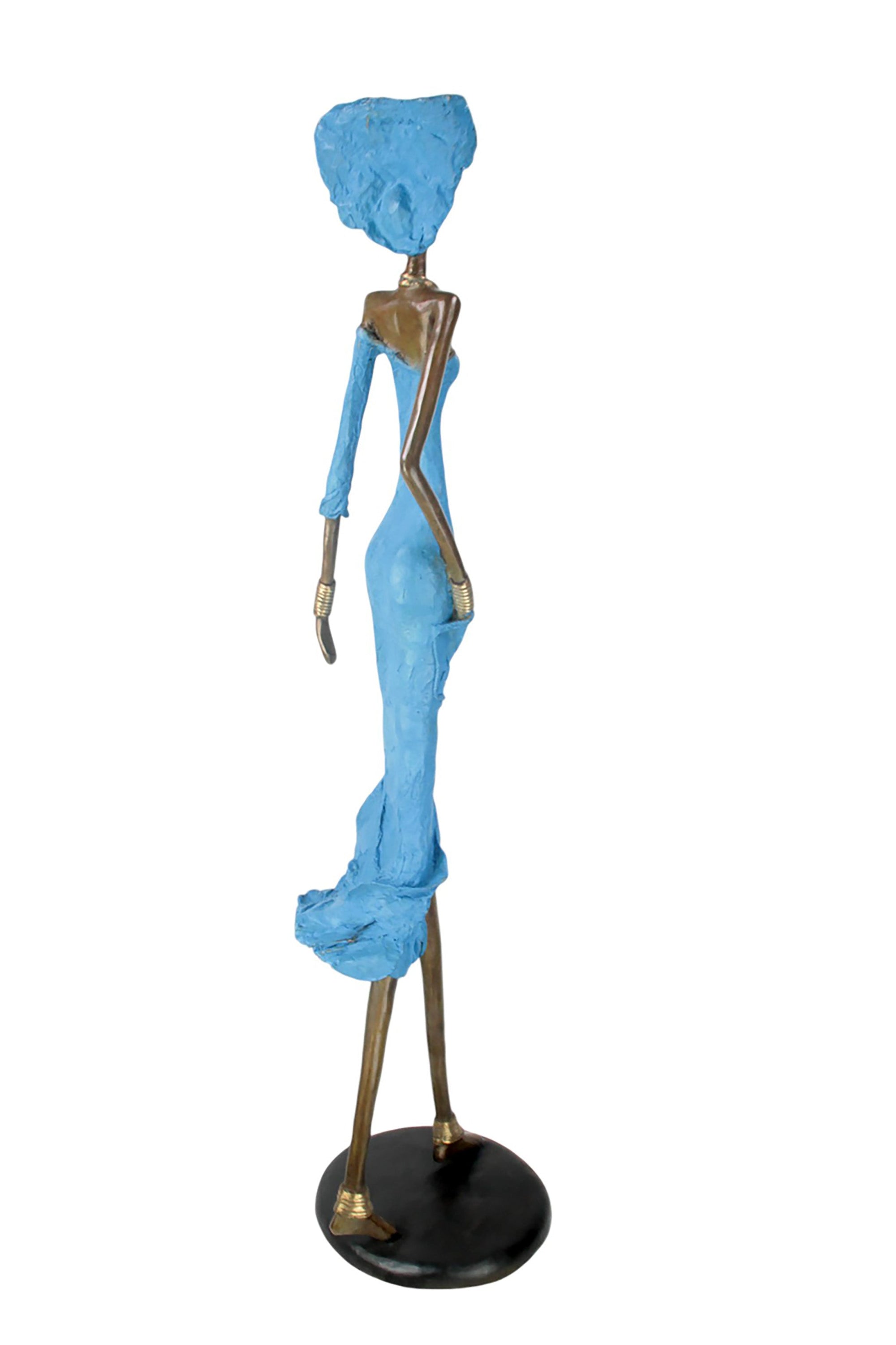Bronze Issouf 120 cm bleu n°2 Bronzes d'Afrique