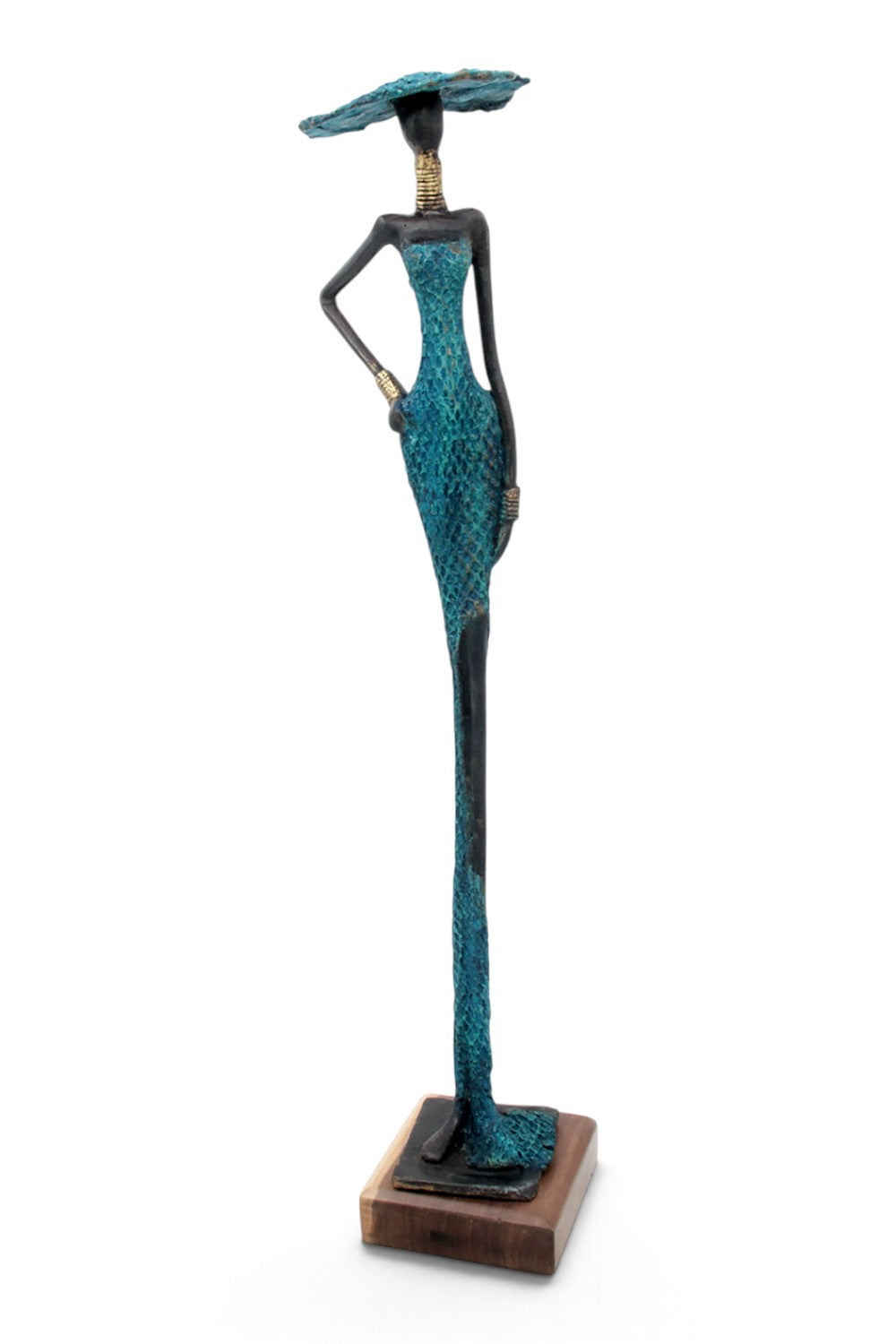 Bronze soclé 55 cm bleu n°1 
