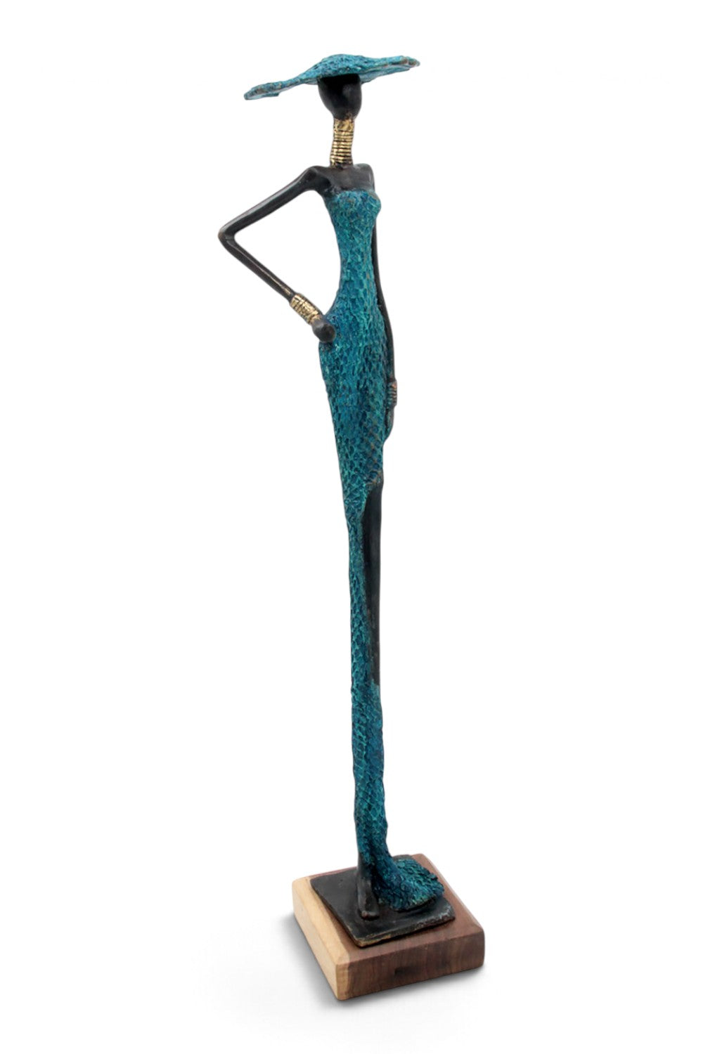 Bronze soclé 55 cm bleu n°1 