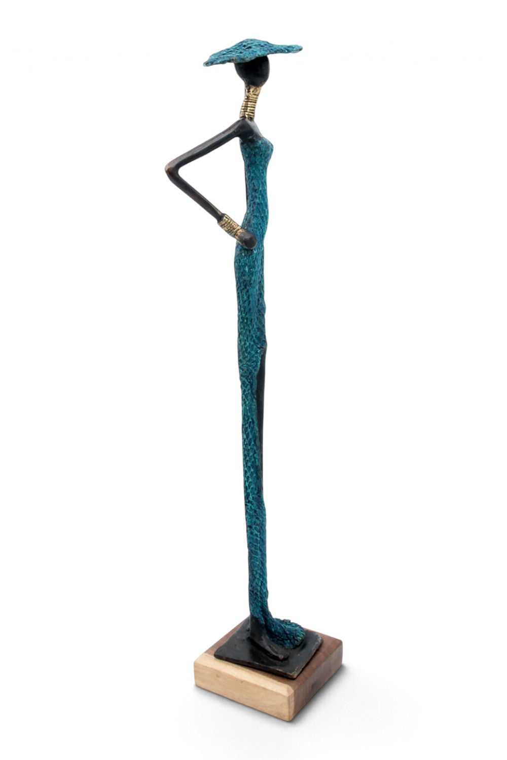 Bronze soclé 55 cm bleu n°1 