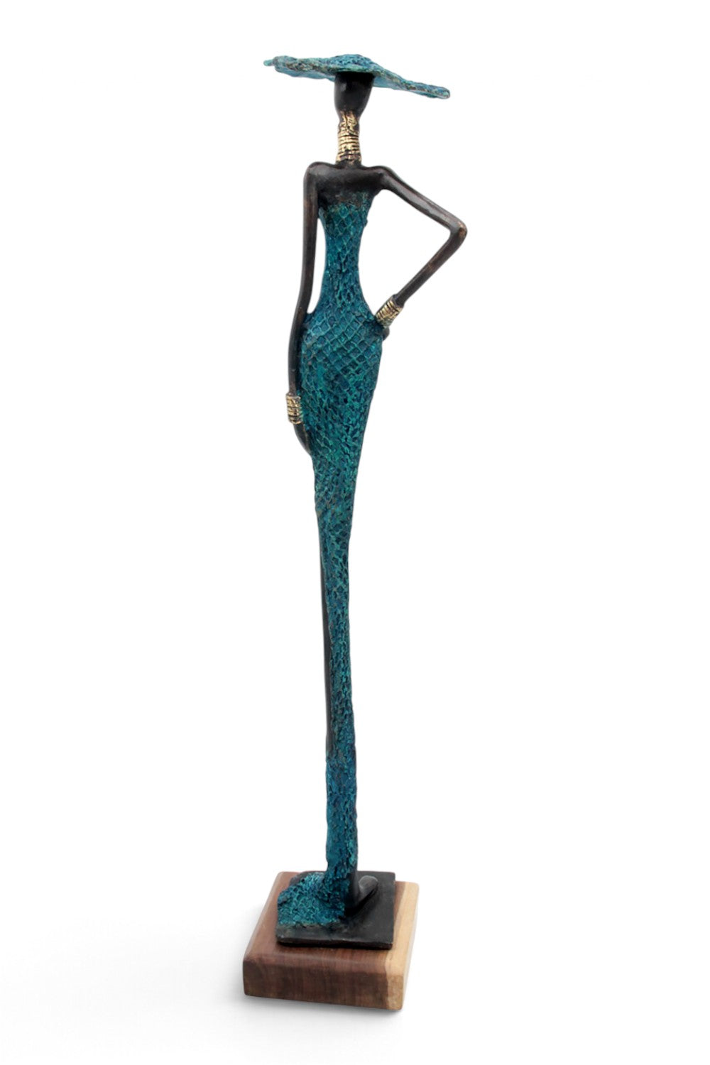 Bronze soclé 55 cm bleu n°1 