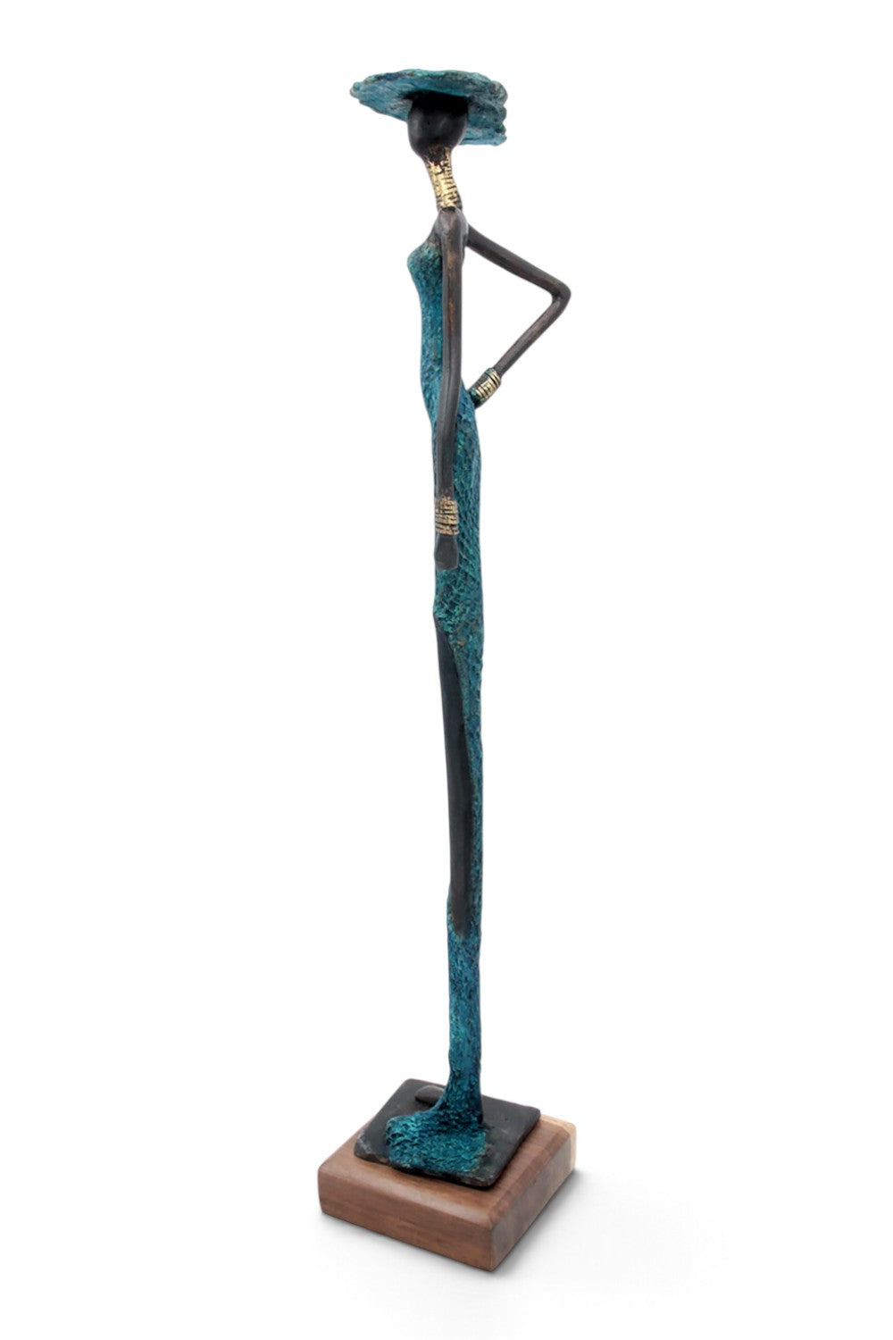 Bronze soclé 55 cm bleu n°1 