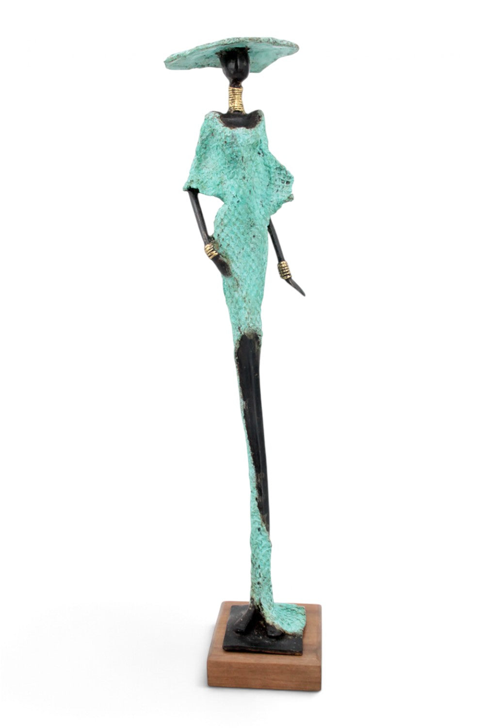 Bronze soclé 55 cm turquoise n°1 