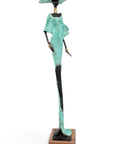 Bronze soclé 55 cm turquoise n°1 
