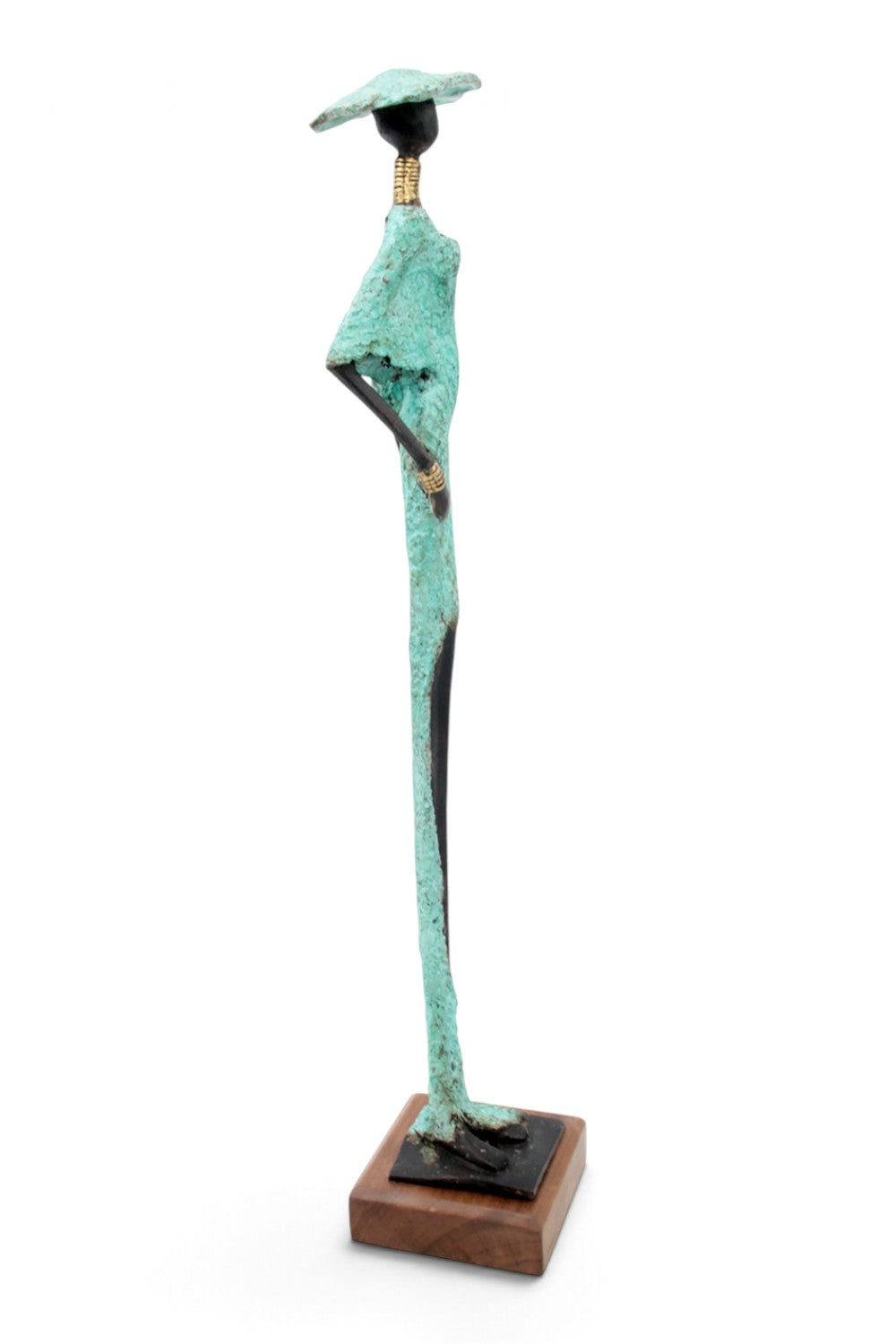 Bronze soclé 55 cm turquoise n°1 