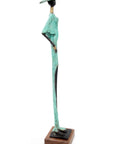 Bronze soclé 55 cm turquoise n°1 