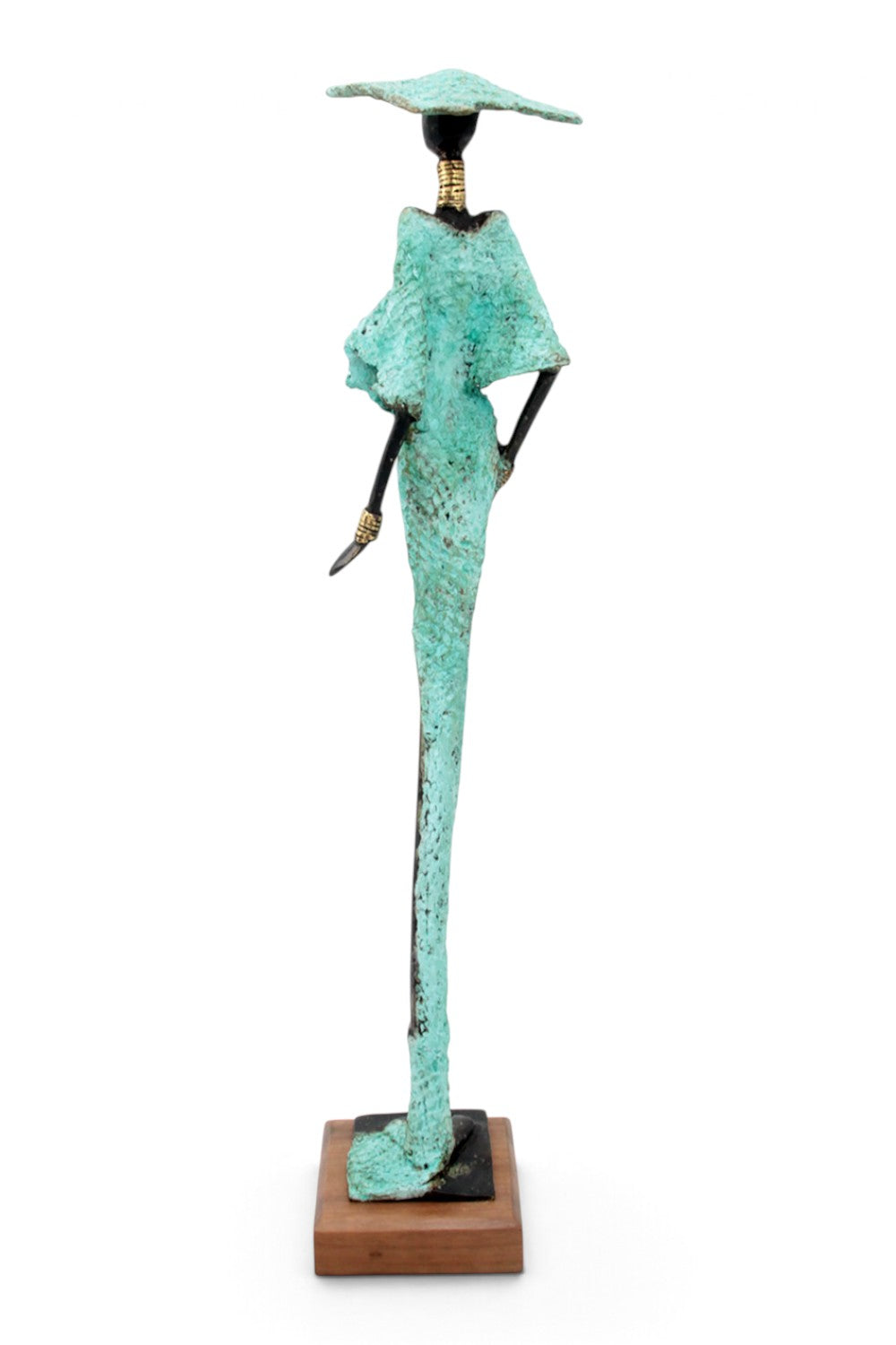 Bronze soclé 55 cm turquoise n°1 