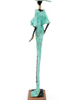 Bronze soclé 55 cm turquoise n°1 
