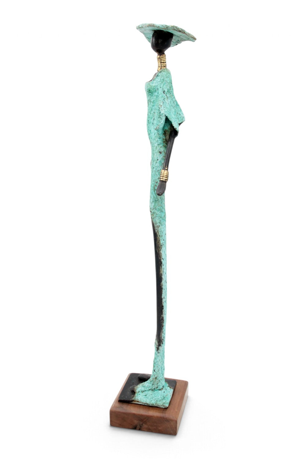 Bronze soclé 55 cm turquoise n°1 