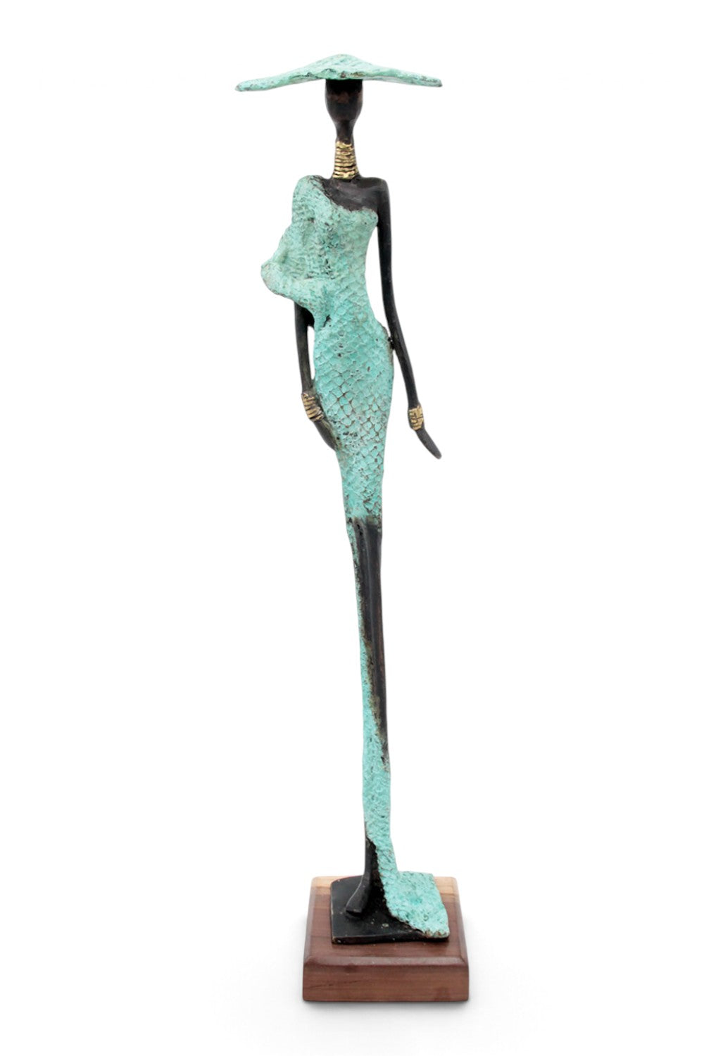 Bronze soclé 55 cm turquoise n°2 