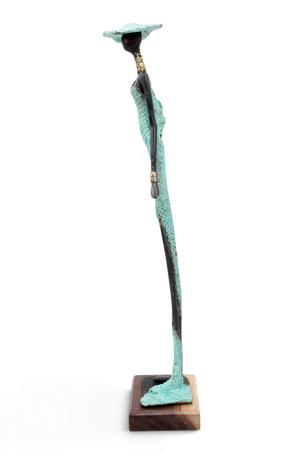 Bronze soclé 55 cm turquoise n°2 