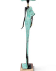 Bronze soclé 55 cm turquoise n°2 