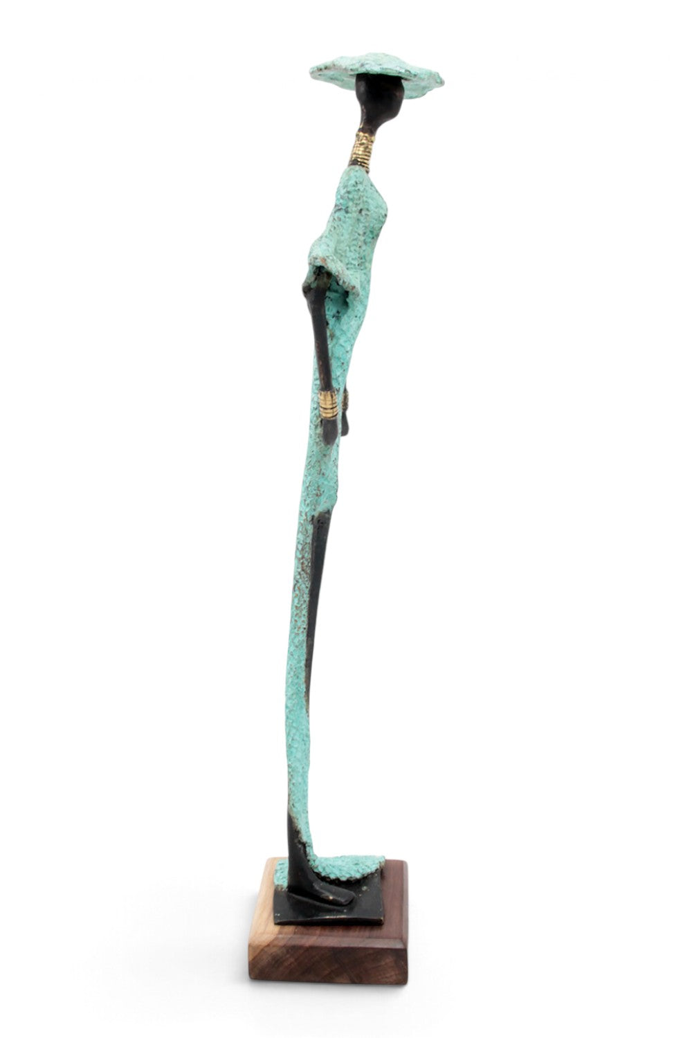 Bronze soclé 55 cm turquoise n°2 
