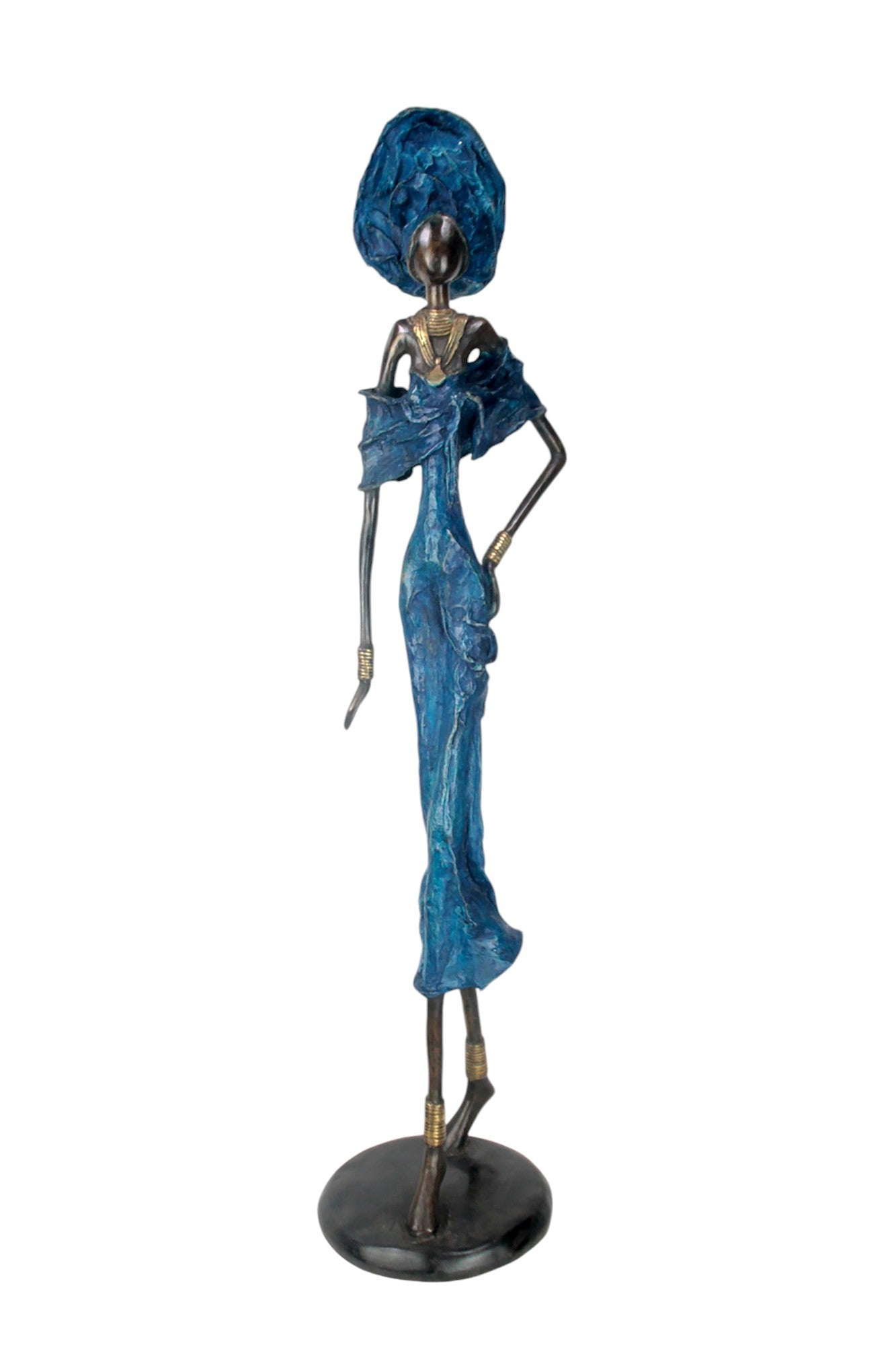 Bronze Issouf 80 cm bleu n°3 Bronzes d'Afrique