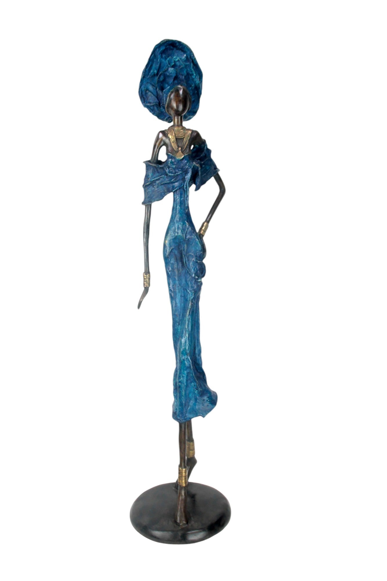 Bronze Issouf 80 cm bleu n°3 Bronzes d'Afrique